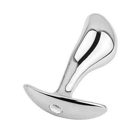 Massageador prostático plug anal masculino estimulador de próstata curvo em inox - 9.6 x 2,9cm