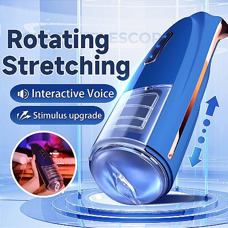 TELESCOPIC ROTATING MASTURBATOR - Masturbador recarregável com movimento vai e vem