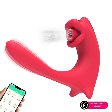 Pulse of Pleasure - calcinha vibratória recarregável com estimulador de pulsação clitoriano controle por APP de celular