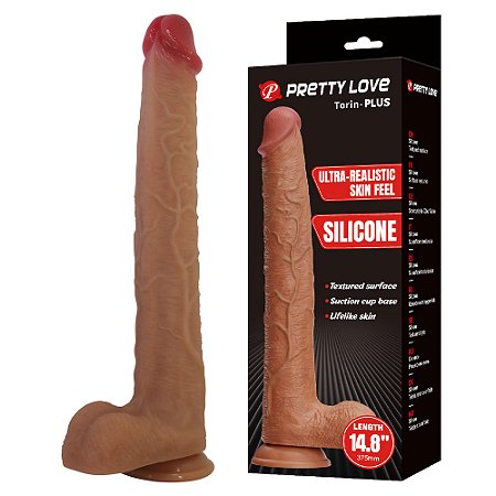Pretty Love Torin Plus - Pênis Realístico Em Silicone Com Ventosa - 37,5cm X 5cm