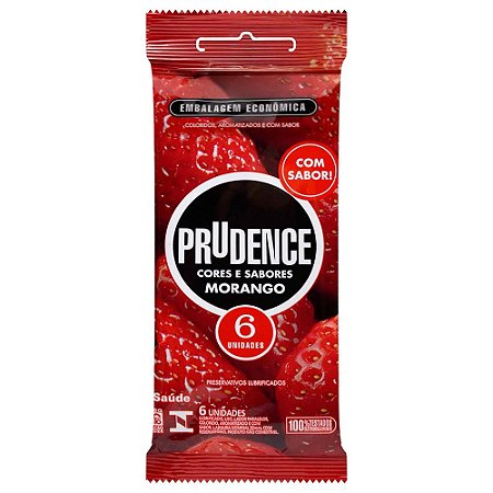 Preservativo camisinha prudence sabor morango - 6uni