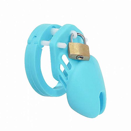 CB6000s - gaiola de castidade masculino em silicone - cor azul