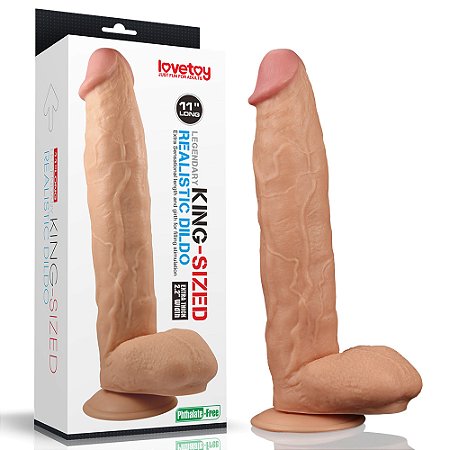 Lovetoy Legendary King Sized Realistic Dildo 11' - Pênis Realístico Com Ventosa - 30x6cm