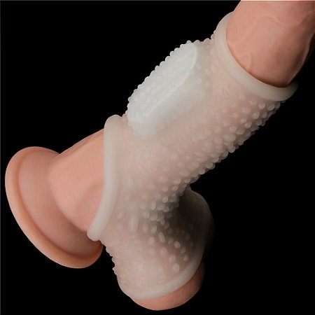 Lovetoy Vibrating Drip Knights Ring With Scrotum Sleeve - Meia Capa Peniana Com Vibração
