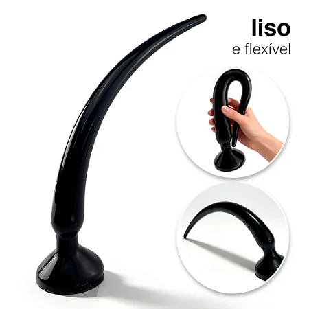 Realistic big butt plug Tower- Plug Anal Grande Flexível 39x4cm - cor preto