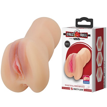 Crazy Bull Caroline - Masturbador com vagina e ânus penetráveis - cor bege