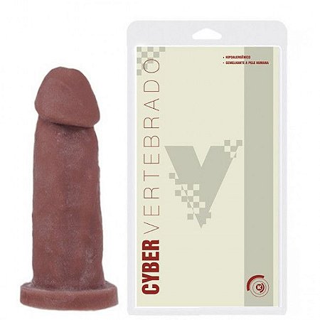 PÊNIS CYBER SKIN VERTEBRADA 19x4,5CM - COR CHOCOLATE