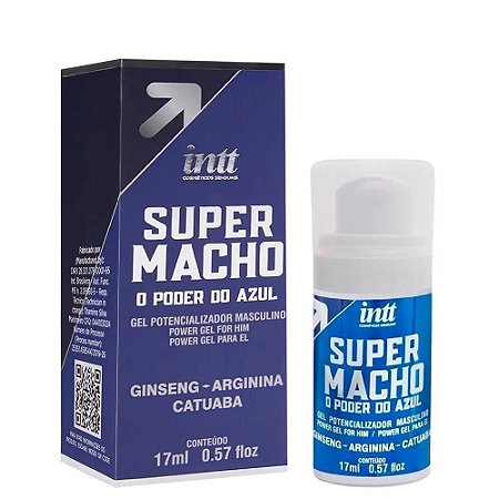 INTT SUPER MACHO - GEL POTENCIALIZADOR MASCULINO COM O PODER DO AZUL - 17 ML