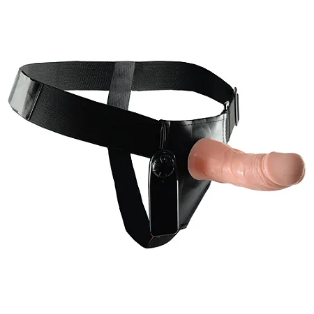 Baile Ultra Passionate Harness - cinta com capa peniana com vibrador 15x4,5cm