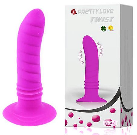 PRETTY LOVE TWIST - PLUG ANAL EM SOFT TOUCH COM VENTOSA E VIBRO DE 10 VELOCIDADES - 12 X 2,8 CM