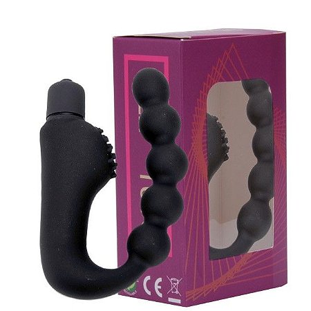 PLUG ANAL VIBRADOR COM ESTIMULADOR DE PRÓSTATA