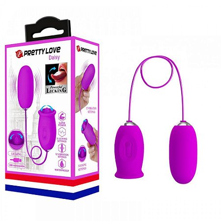 Pretty Love Daisy - bullet cápsula duplo vibrador recarregável em formato de lingua simulador de sexo oral