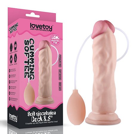 LOVETOY CUMMING SOFTEE EJACULATION COCK 7'' - PÊNIS EJACULADOR COM VENTOSA - 18 X 7 CM