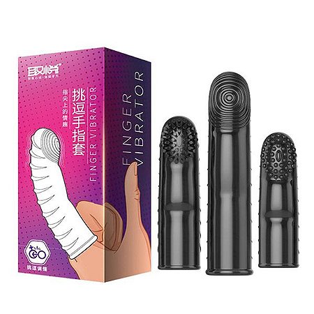 LOVE NEST FINGER VIBRATOR - CAPA DE DEDO COM VIBRADOR - KIT COM 3 DEDEDEIRAS