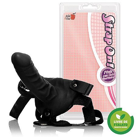 CINTA PENIANA AJUSTÁVEL STRAPON  15 CM - COR PRETO