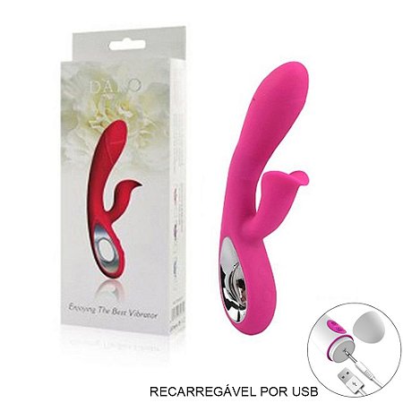 DARO - VIBRADOR DE LUXO RECARREGÁVEL, ESTIMULADOR DE CLITÓRIS - POSSUI 36 MODOS DE VIBRAÇÃO - 20 X 3 CM