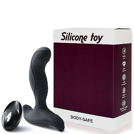 SILICONE TOY BODY-SAFE - MASSAGEADOR DE PRÓSTATA ESCALONADO, RECARREGÁVEL E SEM FIO - POSSUI 7 MODOS DE VIBRAÇÃO