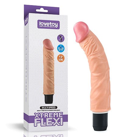 LOVETOY REAL FEEL FLEXI - PÊNIS REALÍSTICO VERTEBRADO E COM VEIAS - VIBRAÇÃO MULTIVELOCIDADE - 24 X 4 CM