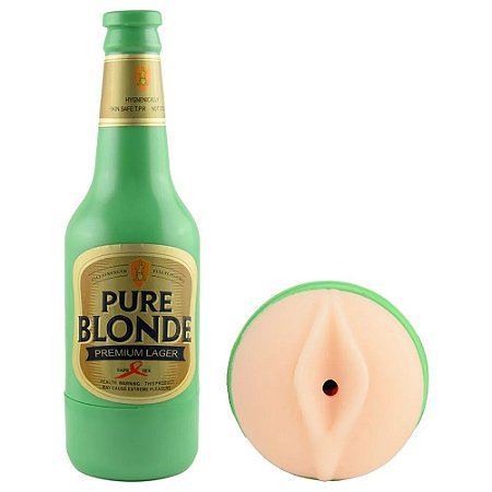 Safe Sex Pure Blonde - MASTURBADOR GARRAFA EM FORMATO DE VAGINA COM CANAL INTERNO TEXTURIZADO