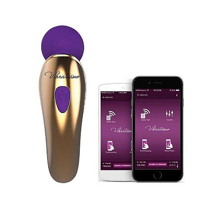 VIBRATISSIMO LITTLE WANT ROXO -  VIBRADOR VARINHA MÁGICA CONTROLADO POR APP VIA INTERNET - 14 X 4 CM