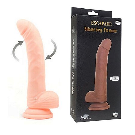 APHRODISIA ESCAPADE SILICONE DONG MASTER - PÊNIS REALÍSTICO RECARREGÁVEL ROTATIVO - 23,5 X 3,9 CM