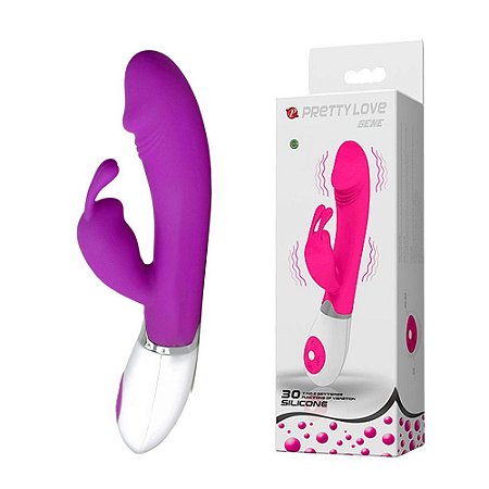 PRETTY LOVE GENE - VIBRADOR  DE PONTO G E ESTIMULADOR DE CLITÓRIS -  POSSUI 30 MODOS DE VIBRAÇÃO - 20,4 X 3,1 CM - COR LILÁS