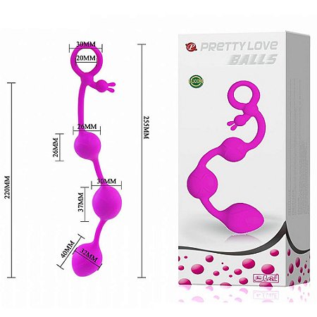 PRETTY LOVE BALLS - PLUG ANAL COM 3 ESFERAS EM SILICONE