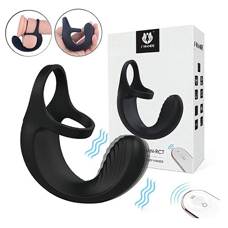 S-HANDE GORMAN GAVIN RCT - ANEL PENIANO E ESCROTAL RECARREGÁVEL VIBRADOR MASSAGEADOR DE PERÍNEO COM CONTROLE REMOTO SEM FIO - 9 MODOS DE VIBRAÇÃO - 8,9 X 8,6 CM