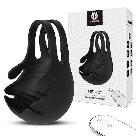 S-HANDE NEST RCT - ANEL PENIANO RECARREGÁVEL, VIBRADOR COM MASSAGEADOR DE ESCROTO - 8,8 X 6,3 CM