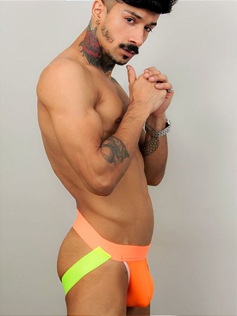 CUECA JOCKSTRAP LINHA NEON – COR LARANJA