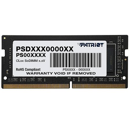 Memória para notebook 8GB DDR4 2666MHZ Patriot PSD48G266681S