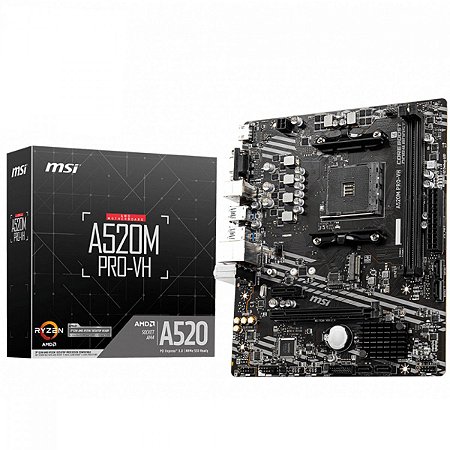 Placa Mãe MSI A520M Pro-VH Socket AM4 Chipset AMD A520