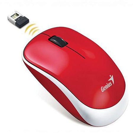 Mouse Genius Wireless Traveler Blueeye 6000z Vermelho/Branco - 1000 Dpi