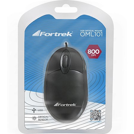 Mouse Óptico USB Fortrek OML101 800DPI Preto