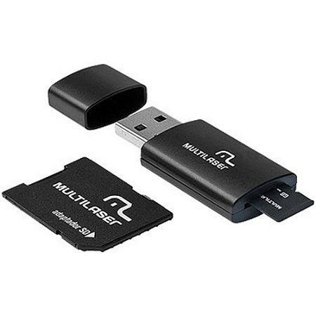 Cartão de Memória  3 Em 1 - 16gb  Micro Sd  + Adaptador + Leitor Usb - Multilaser