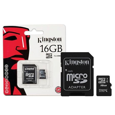 Cartão De Memória 16gb Micro Sd + Adaptador SD - Kingston