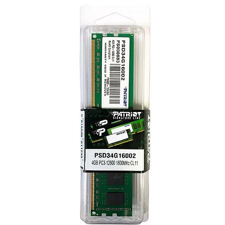 MEMORIA 4GB DDR3 1600 PATRIOT 1X4GB PSD34G16002 4GB