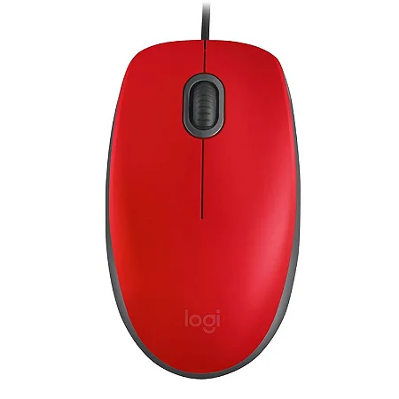 Mouse Logitech M110 Silent Clique Silencioso USB Vermelho