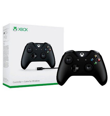 Controle sem Fio para Xbox One + Cabo USB - Preto Original