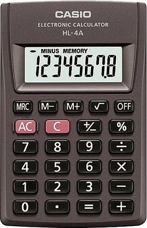 Calculadora de Bolso Casio HL-4A-S4-SP Preta