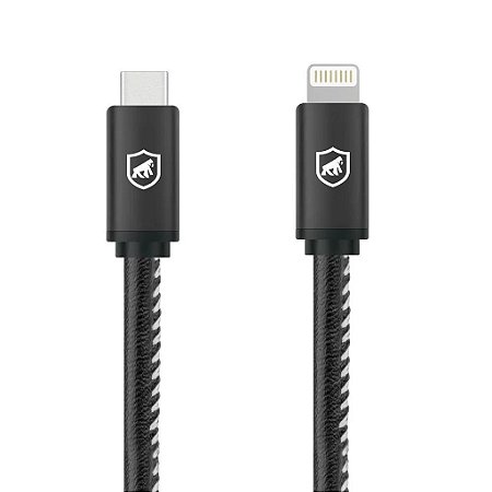 Cabo Turbo Militar Lightning/Tipo-C 1,5m Preto (MFI Homologado) - Gshield