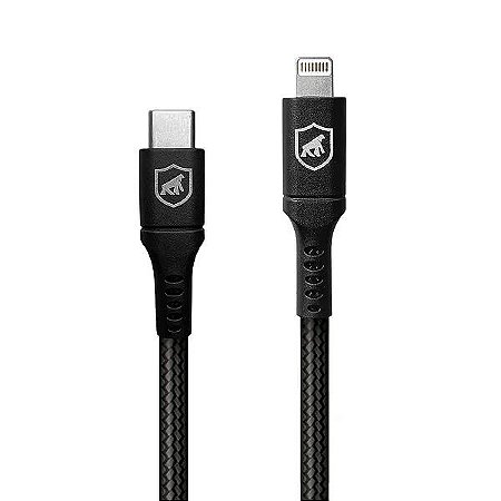 Cabo Survivor para Lightning/Tipo-C 1,5m Preto - Gshield