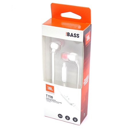 Fone de Ouvido JBL T110 com Microfone - Branco