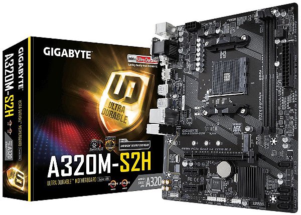 Placa Mãe Gigabyte AMD A320M-S2H Socket AM4 Chipset AMD A320