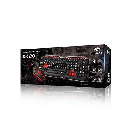 Kit Teclado e Mouse Gamer C3Tech GK-20BK