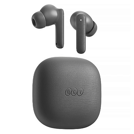 Fone de ouvido Bluetooth QCY Buds True - Cinza