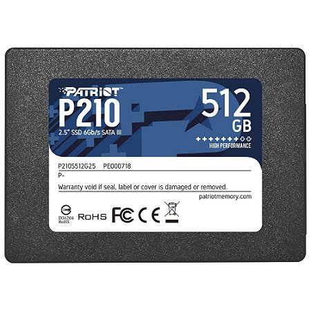 HD SSD 512gb Patriot P210 SATA 3 2.5" P210S512G25