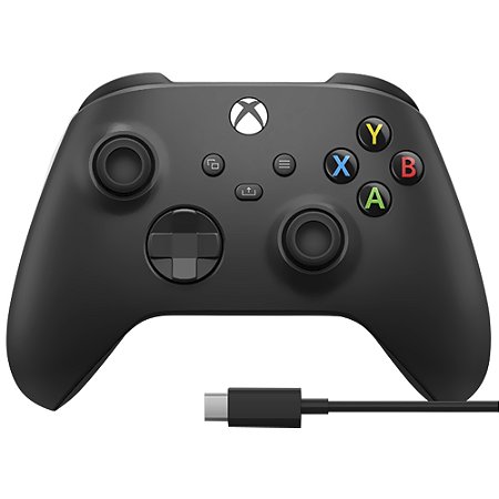 Controle Sem Fio Para Xbox One + Cabo Usb - Preto Original