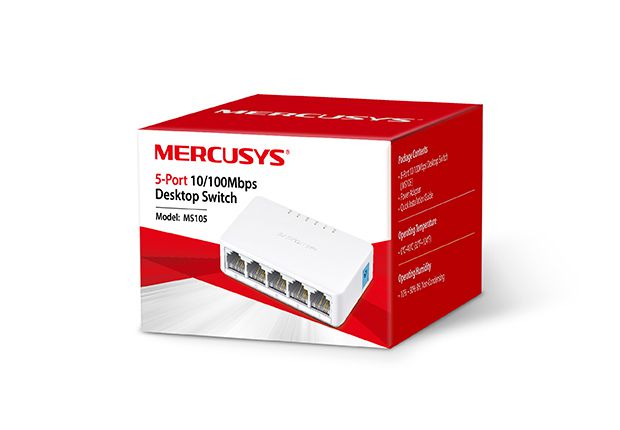 Hub Switch 5 portas 10/100mbps - Mercusys MS105