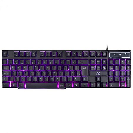 Teclado USB Gamer VX Gaming Hydra Backligth 3 cores - Sensação Tecla Mecânica